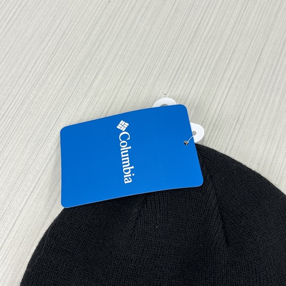 Columbia Tree Flag Cuffed Beanie Black/Black Winter Cap One Size NEW - Picture 2 of 4
